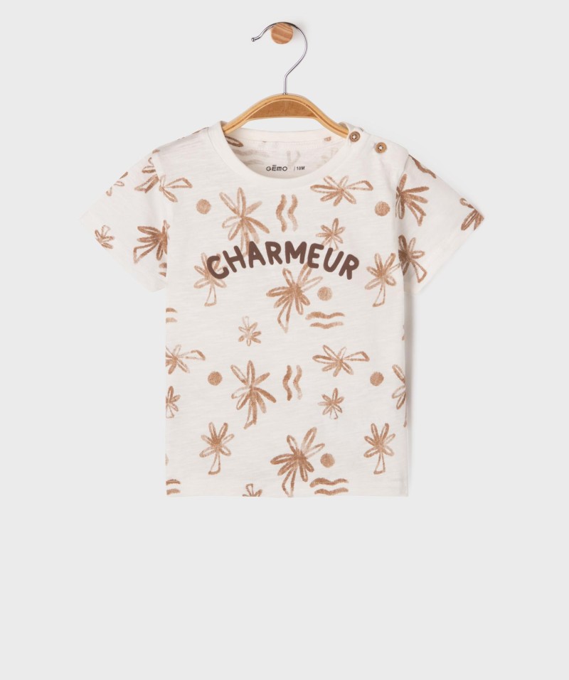 Tee-shirt manches courtes à motifs palmiers bébé garçon